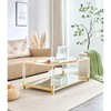 Dolonm Gold Glass Coffee Table - Modern Acrylic Leg, Mirror Bottom, Tempered Glass Top 47.2" for Living Room, Luxury Stainless Steel Frame - 4 of 4
