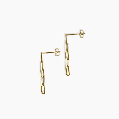 sanctuaire Dainty Link Chain Earrings 14K Solid Gold