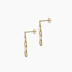 sanctuaire Dainty Link Chain Earrings 14K Solid Gold - 1 of 2