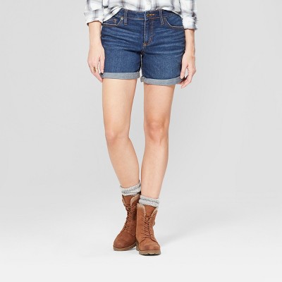 mid rise jean shorts womens