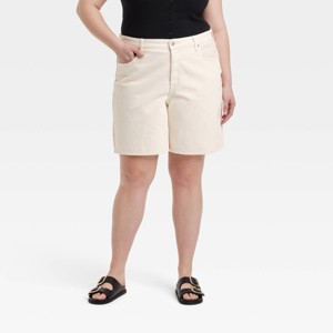 Women's High-Rise 90's Baggy Denim Bermuda Shorts - Universal Thread™ - 1 of 3