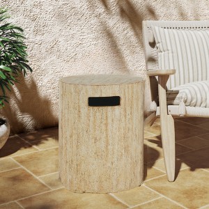 Christopher Knight Home Leora Modern 16" x 20" Ribbed Concrete Propane Tank Cover - 1 of 4