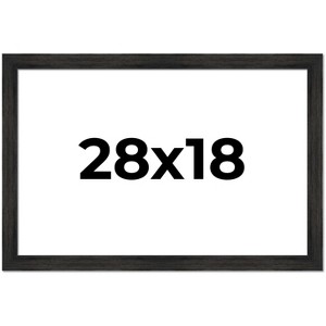 PosterPalooza | 28x18 Wide Barnwood Picture Frame, UV Acrylic, 6 Finishes - Grey, Brown, White, and Black - 1 of 4