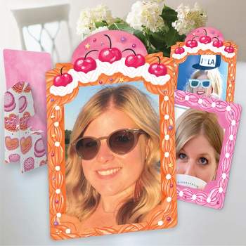 Big Dot of Happiness Hot Girl Bday - Vintage Cake Birthday Party 4x6 Picture Display - Paper Photo Frames - Set of 12