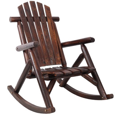 Patio Wooden Rocking Chair,Chaise Rocking Chair,Fir log Rocking Chair,Porch Rocker Chair,Outdoor Rocking Chair -The Pop Home