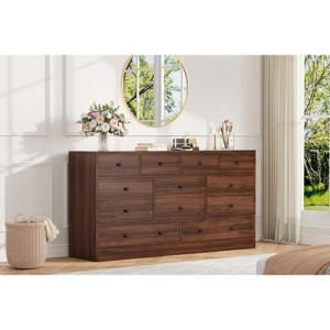 12 Drawer Dressers & Chests of Drawers, Wood Storage Drawer Dresser with Power Outlet - 1 of 4