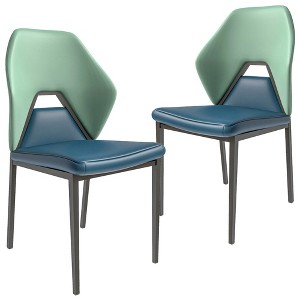 LeisureMod Eclat Collection Modern  Upholstered Leather Dining Chair in Brown - 1 of 4