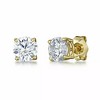 RMZ GOLD NYC Gold Sterling Silver Stud Earrings Cubic Zirconia Men Women 2PC Earrings Set - 4 of 4