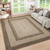 Living Room Rugs Modern Washable Area Rug Braided Print Non-Slip Low Pile Carpet Indoor Soft Foldable Thin Rug - 2 of 4