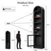 FONTOI Slim Arched Shaped Storage Cabinet with 6 Shelves, Arched Bookcase with Storage Space for Home, Black, 10.2"*71.1"*16.1" - 3 of 4