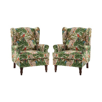 Set of 2 Umberto Traditional Accent Armchair with Turned Legs | ARTFUL LIVING DESIGN