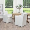 KINWELL 25" Performance Fabric Upholstered Rolling Dining Armchair, Set of 2 - 3 of 4