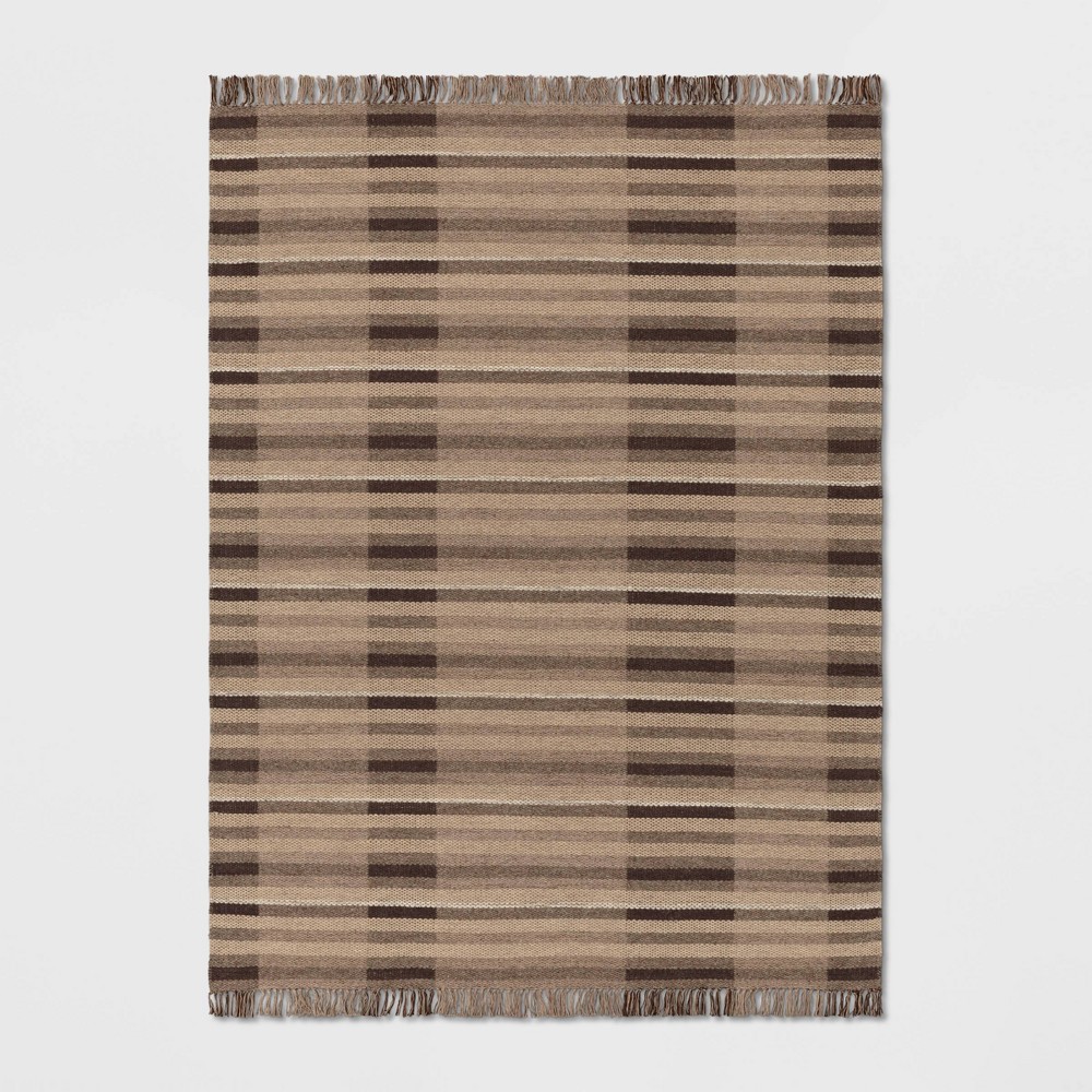 Photos - Doormat 5'x7' Plaid Rug Brown - Threshold™