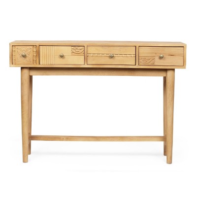 4 Drawer Console Table Natural, Boho Console Table Target