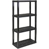 Plastic Shelves Garage Storage Shelf Heavy Duty Shelving Unit 4-Tier 57"H x 14"D x 30"W Black-400 lbs Total Capacity - 2 of 4