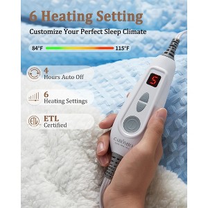 Waffle Heated Blanket, Fast Heating Electric Blanket with LCD Controller, 6 Heat Levels & 4 Hour Auto Shut Off, Machine Washable Warming Blanket - 1 of 4
