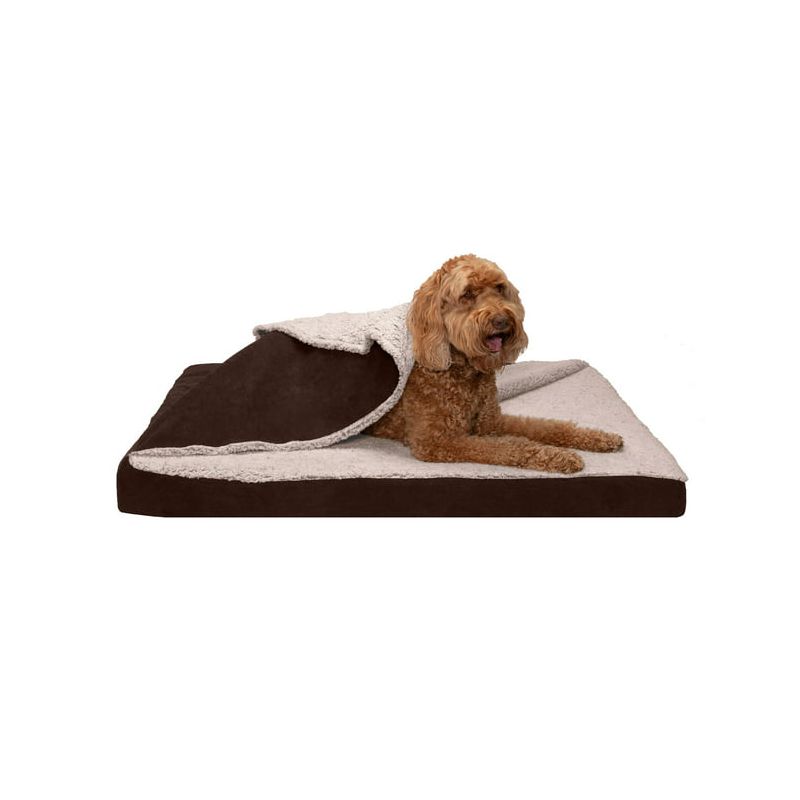 FurHaven Berber & Suede Blanket Top Orthopedic Dog Bed, 2 of 4