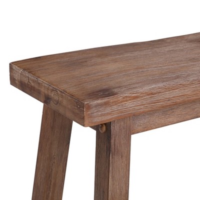 Sonoma Rustic 36" Barnwood Wire-Brush Solid Wood Dining Bench