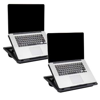Mind Reader 2 Pack Of Adjustable Portable 8 Position Lap Top Desk with Built in Cushions, Black