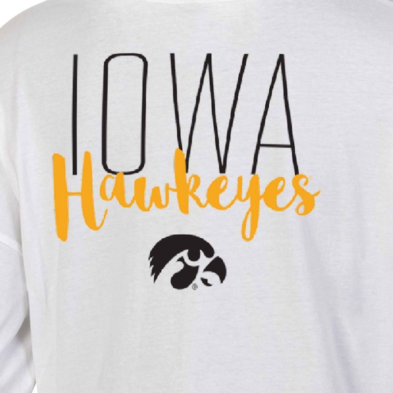 NCAA Iowa Hawkeyes Women&#39;s White Long Sleeve T-Shirt, 3 of 4