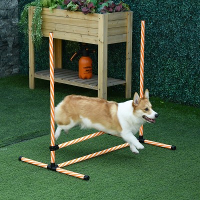6 Piece Dog Agility Training Set with Adjustable Hurdle Jumps Whistle and Carry Bag for Outdoor Pet Exercise and Obedience Training - LAOTIES