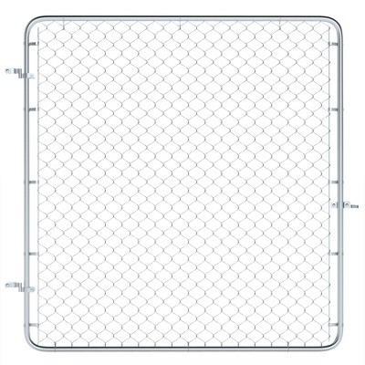 Outsunny Garden Gate Chain Link Fence Gate, Galvanized Steel Garden Door for Yard Entrance Way