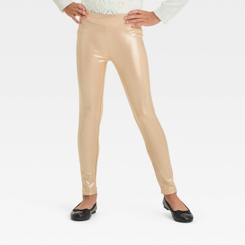 Girls Metallic Leggings Cat Jack Gold M Slim Target