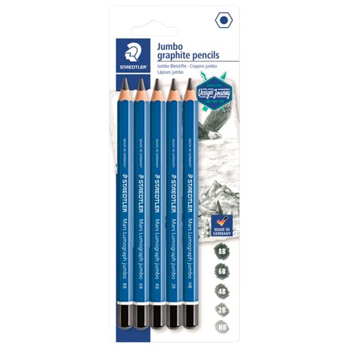 Staedtler Mars Lumograph Jumbo Graphite Pencils, Assorted, Set Of