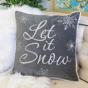 Kumasinova 20"/14" Square/Rectangle Christmas Bed Pillows,Couch Pillows with Knit Hat/Snowflake Embroidery,Festive Decorative Pillows for Bed - 1 of 4