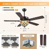 52" Vintage Ceiling Fan Featuring a Beautiful Tiffany-Style Stained Glass Lamp and Weathered Wood Blades. - 4 of 4
