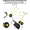 Snow Pusher with Wheels, Heavy Duty Steel Blade, Adjustable Angle & Height Handle for Effortless Driveway Snow Removal - 2 of 4