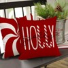 Merry Christmas Tree Decorative Throw Pillow Cover 18 x 18 Set of 4, Xmas Red Candy Canes Porch Patio - 3 of 4