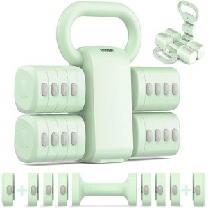 2-in-1 Adjustable Dumbbell Set, Converts to Kettlebell, 5-Level Weights for Home Gym Exercise - 1 of 4