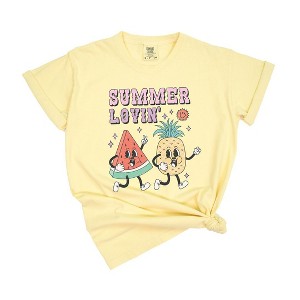 Simply Sage Market Women's Summer Lovin' Fruit Short Sleeve Garment Dyed Tee - 1 of 2