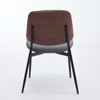 DOMETOUR Dining Chairs Set of 2 Faux Leather Chair with Walnut Bentwood Back Upholstered Seat Metal Legs for Kitchen Dining Room - 3 of 4