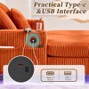 Oversized Upholstered Chaise Lounge Lazy Sleeper Sofa Bed Reading Couch with 3 Pillows, USB & Type-C port, Cup Holder, Side Pocket - ModernLuxe - 4 of 4