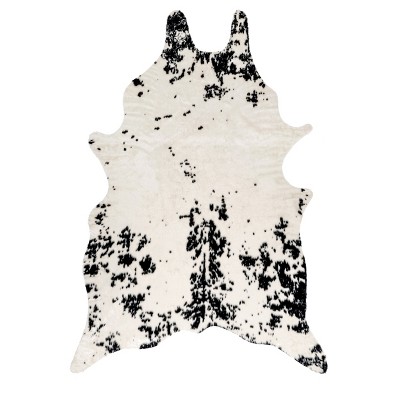 Nuloom Marcia Pet Friendly Premium Machine Washable Faux Cowhide Area Rug