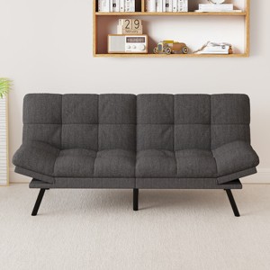 Dyonery Convertible Futon Sofa Bed with Detachable Cushion & Adjustable Backrest ,Folding Memory Foam Folding Loveseat Sleeper for LivingRoom - 1 of 4