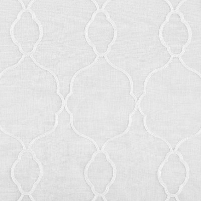 White Light-Filtering Embroidered Polyester Kitchen Curtain Set