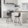 LeisureMod Elland Leather Bar Stool – Modern Counter Height Stool with Black Stainless Steel Legs for Kitchen Island or Home Bar Set of 2 - 3 of 4