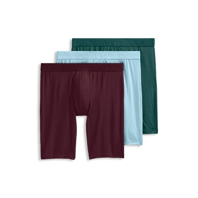 Jockey Men's Active Ultra Soft Modal 9" Long Leg Boxer Brief - 3 Pack