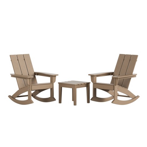 WestinTrends 3 Piece Set Outdoor Modern Rocking Chairs with Square Side Table - image 1 of 4