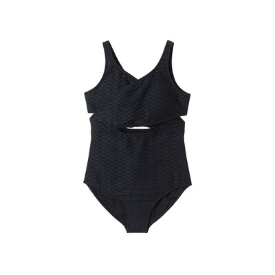 Andy & Evan  Kids  Black Criss-Cross Swimsuit