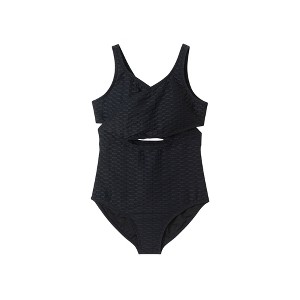 Andy & Evan  Kids  Black Criss-Cross Swimsuit - 1 of 4