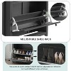 TIRAMISUBEST Functional Entryway Organizer with 2 Flip Drawers - Grey Mobile File Cabinet - 3 of 4