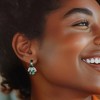 Ross-Simons 4.60 ct. t.w. Simulated Emerald and 1.10 ct. t.w. CZ Drop Earrings in Sterling Silver - 2 of 3