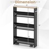 Costway Rolling Kitchen Slim Storage Cart Mobile Shelving Organizer with Handle - 3 of 4