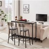 Bar Table Set with 2 Bar stools PU Soft seat with backrest, Rustic Brown, 43.31'' L x 15.75'' W x 35.43'' H( Rustic Brown) - 2 of 4