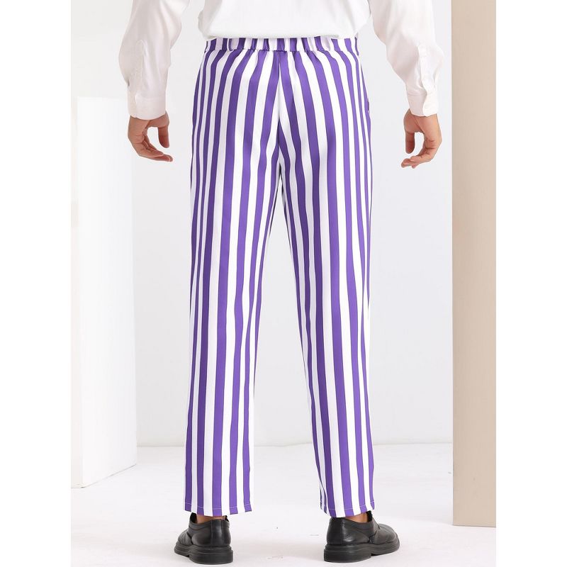 Lars Amadeus Men's Business Straight Leg Contrasting Colors Striped Trousers, 3 of 6