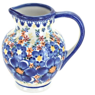 Blue Rose Polish Pottery Blue Dahlia Creamer